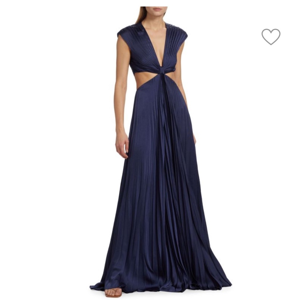 Alejandra Pleated Cutout Satin Gown